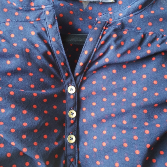 Navy Top with Red polka-dots - Picture 2 of 5